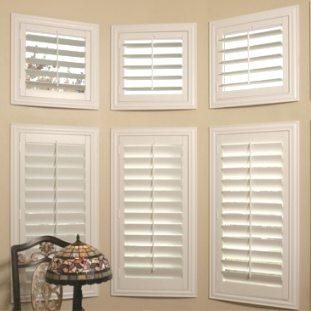 Sunburst shutters on a Raleigh bay window