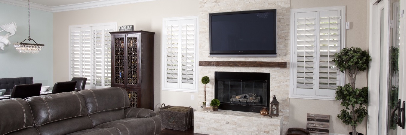 Polywood shutters in a Raleigh living room