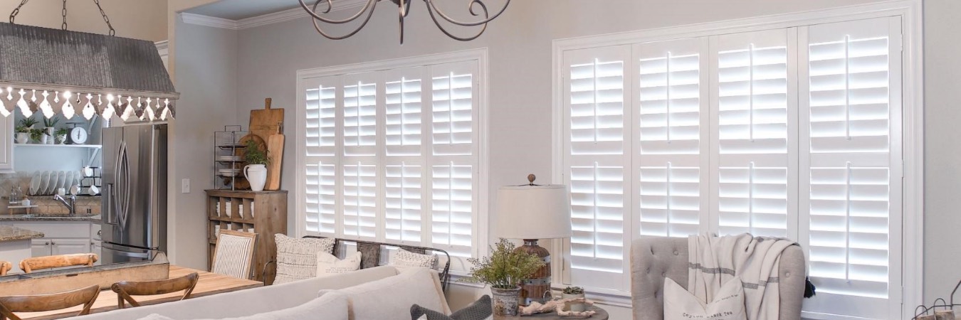 Plantation shutters in Morrisville kitchen