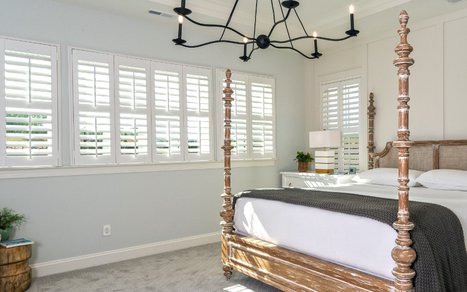 Shutters in a bedroom in Raleigh