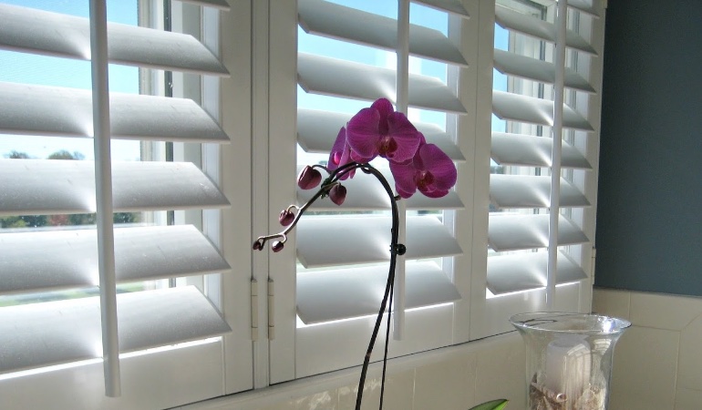 Plantation shutters are made of recyclable faux wood. Faux wood plantation shutters in Raleigh