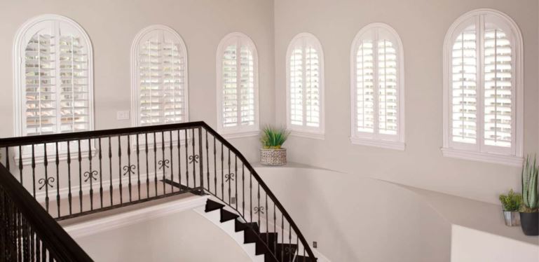 Custom-fitted treatments cover your entire window and hang perfectly. Arched Plantation Shutters