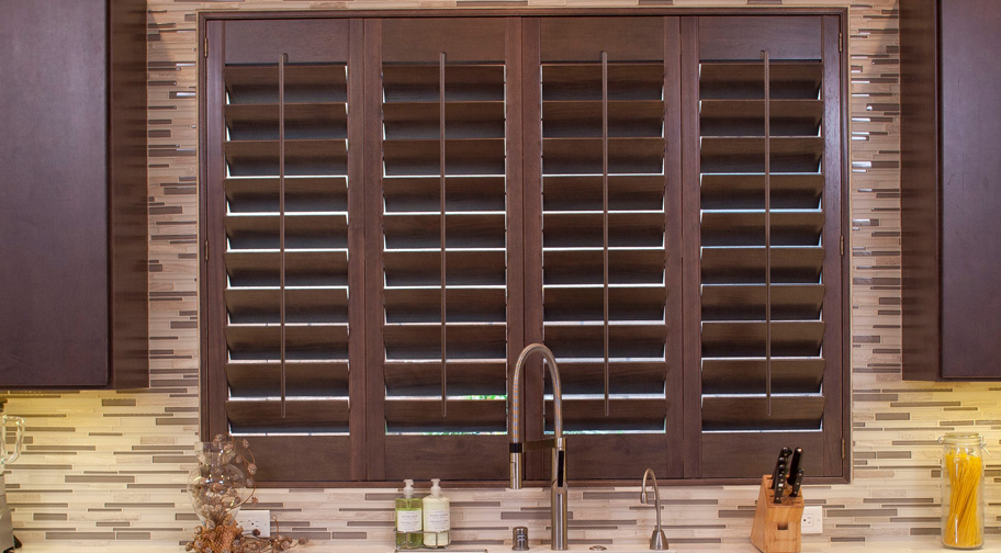 Ovation shutters in a kitchen